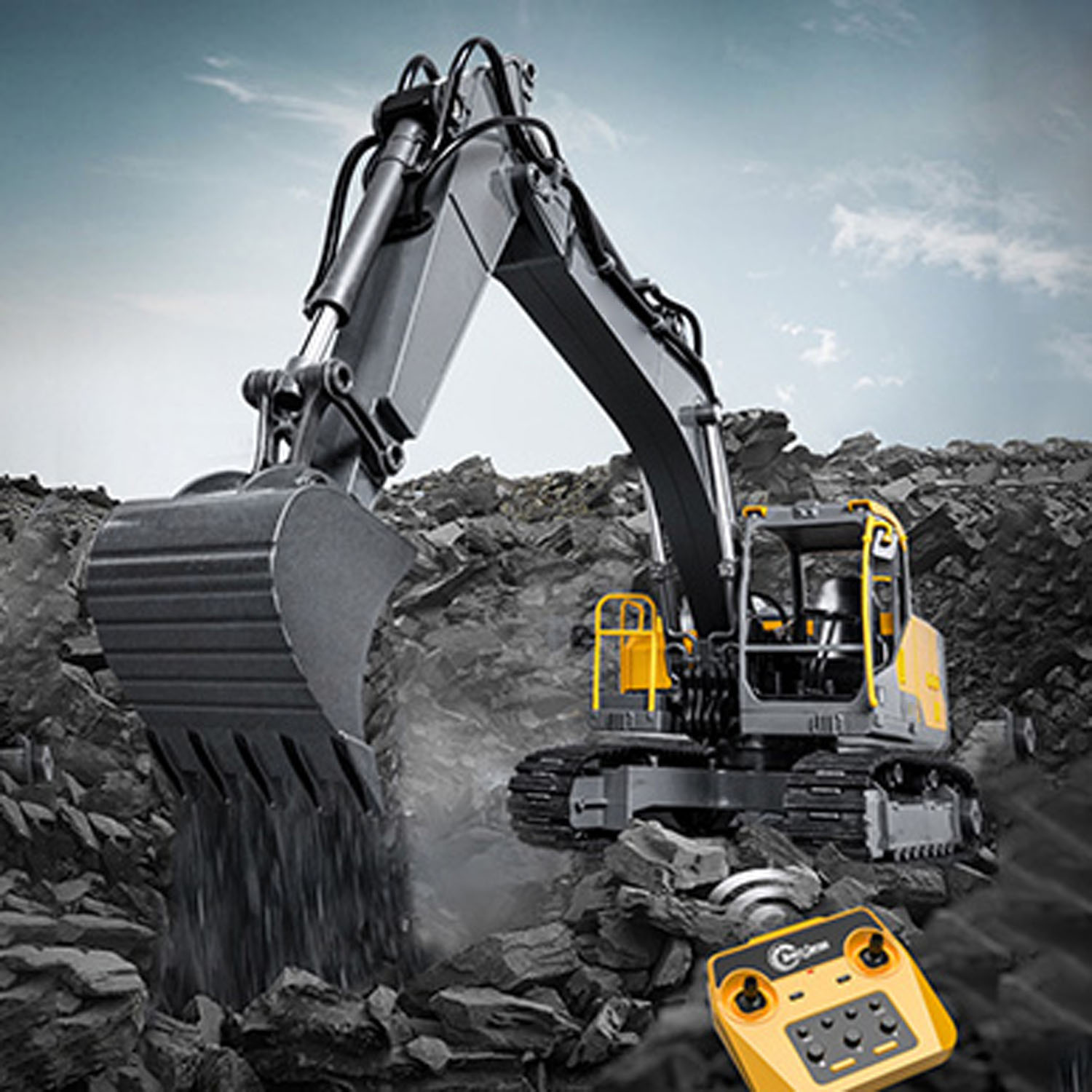 Rc Hobby Excavator - 1/16 DoubleE E598 003 Electric Lifting