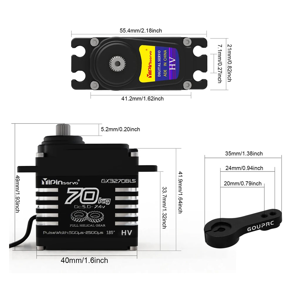 1/2PCS 70KG Large Torque Brush - огляд і ціна Rc Hobby Tools