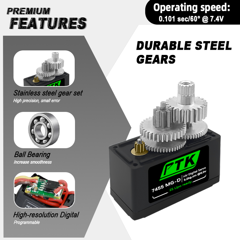 PTK 7455MG-D servo 12g Digital - огляд і ціна Rc Hobby Model