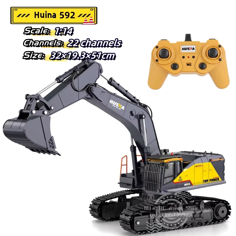 HUINA 592 1:14 Big Remote Cont - огляд і ціна Rc Hobby Excavator